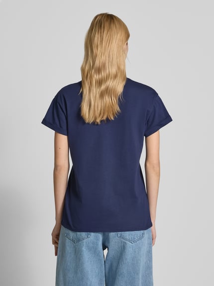 Colourful Rebel T-Shirt mit Label-Print Marine 5