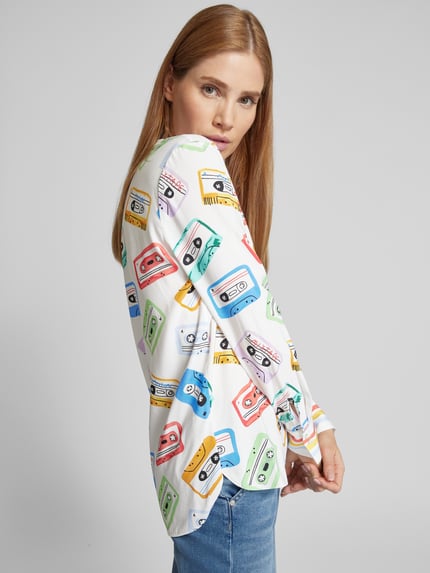 HERZENS Blusenshirt aus Seiden-Elasthan-Mix Offwhite 3