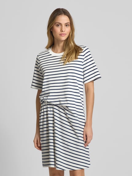 Weekend Max Mara Knielanges T-Shirt-Kleid mit seitlicher Raffung Modell 'PIREO' Weiss 4