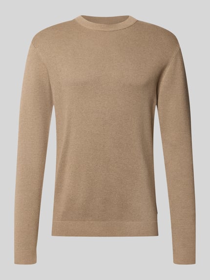 JACK & JONES Regular Fit Strickpullover aus reiner Baumwolle Modell 'MILANO' Beige 1