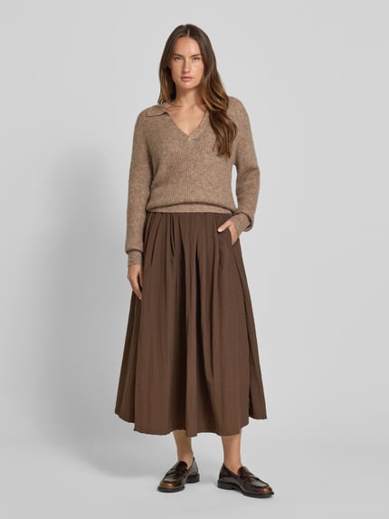 FREE/QUENT Slim Fit Strickpullover mit Woll-Anteil Modell 'Hil' Taupe 1