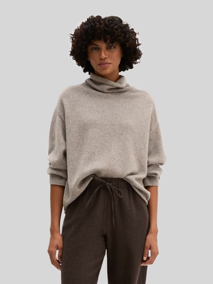 Marc O'Polo Rollkragenpullover mit Label-Detail Taupe 4