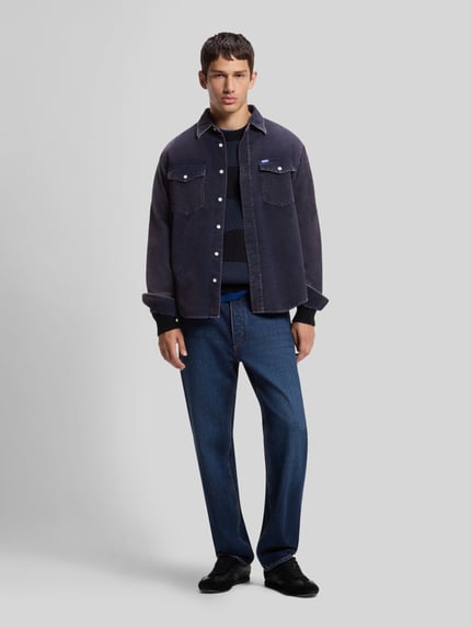 HUGO Blue Oversized Hemd mit Cordstruktur Marine 1