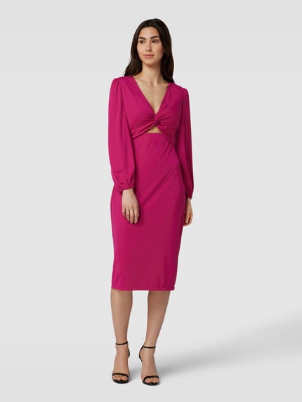 Lauren Ralph Lauren Cocktailjurk met cut-out en knoopdetail Fuchsia - 4