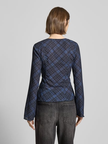 Weekday Hemdbluse mit Schnürverschluss Mittelgrau Melange 5
