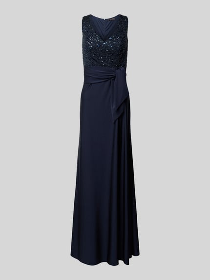 Vera Mont Avondjurk met pailletten Donkerblauw - 2