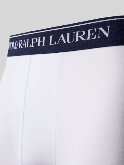 Mannenmodel draagt witte Pant & Trunk aus Baumwoll-Mix im 5er-Pack van Polo Ralph Lauren Underwear, Nahaufnahme onderlichaam