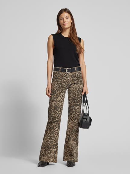 GANG Wide Leg Jeans mit Eingrifftaschen Modell 'Jessi' Hellbraun 1
