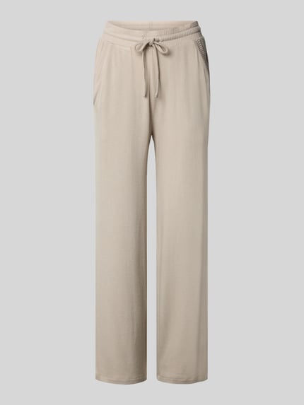 Marc O'Polo Wide Leg Jogginghose aus Modal-Mix Beige Melange 1