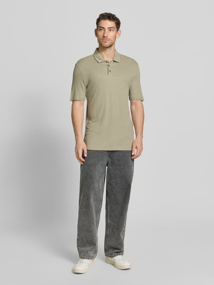 HUGO Koszulka polo o kroju slim fit z mieszanki lyocellu i lnu model 'DULINEN' Jasnozielony 1
