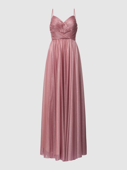 unique Abendkleid in Maxilänge mit V-Ausschnitt Mauve 2
