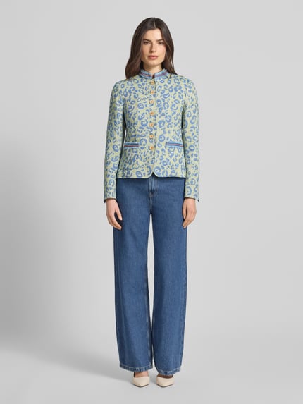 White Label slim fit blazer met allover animal-stitching Groen - 1