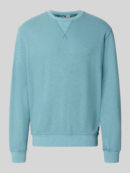 Produktfoto, Regular Fit Sweatshirt aus Baumwoll-Mix von Scotch & Soda, krój regular fit, mieszanka bawełny, okrągły dekolt, elastyczne ściągacze, długość tyłu w rozmiarze M: 61 cm, długość rękawów w rozmiarze M: 70 cm, jasnoniebieski kolor, gładka tekstura