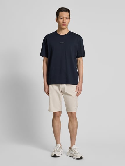 BOSS Green T-Shirt mit Label-Print Dunkelblau 1