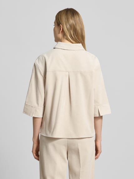 OPUS Relaxed fit overhemdblouse met borstzak, model 'Faisa' Zand - 5