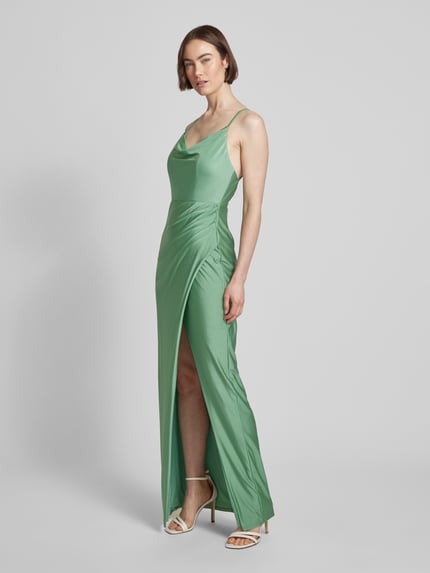 VM by Vera Mont Tailliertes Abendkleid mit Wasserfall-Ausschnitt Hellgruen 1