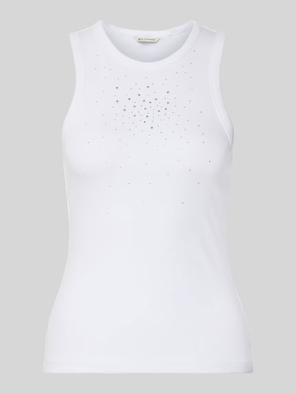 Tom Tailor Denim Slim Fit Tanktop van katoenmix Wit - 2
