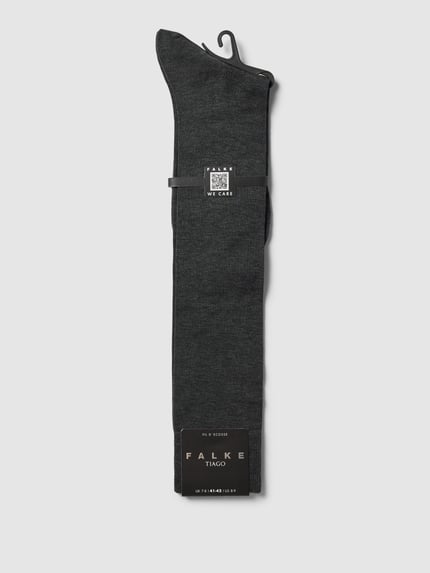 FALKE Kniestrümpfe mit Logo-Stitching Modell 'Tiago' Anthrazit Melange 3