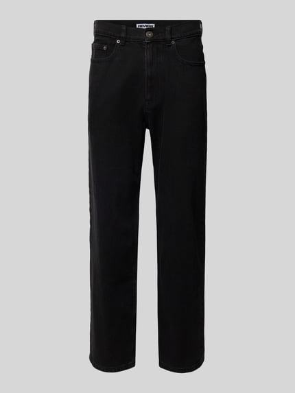 Baggy Fit Jeans mit Knopfverschluss Shop The Look MANNEQUINE