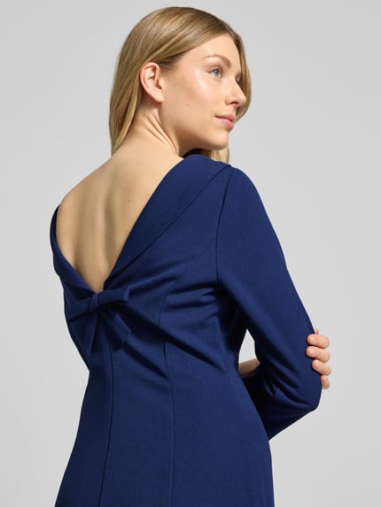 Adrianna Papell Knielanges Cocktailkleid mit 3/4-Arm Dunkelblau 3