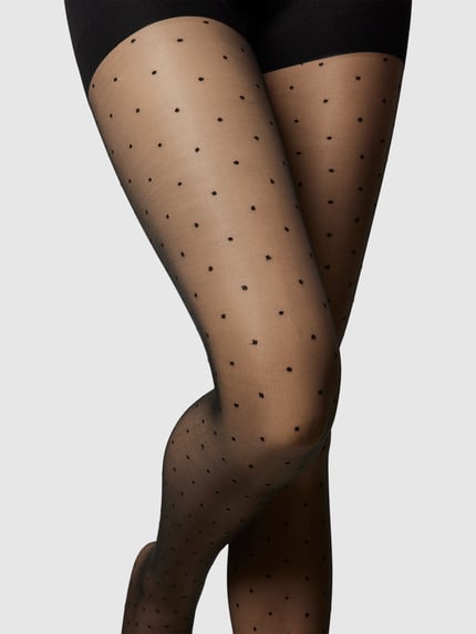 MAGIC Bodyfashion Rajstopy z szortami modelującymi model ‘SEXY DOTS’ Czarny 3