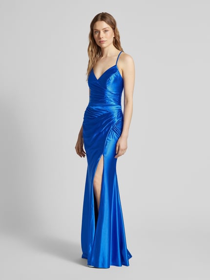 LUXUAR FASHION Sukienka wieczorowa z marszczeniami Królewski niebieski 1