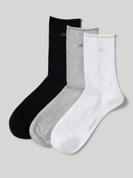 CK Calvin Klein Skarpety z wyhaftowanym logo w zestawie 3 szt. Jasnoszary 1
