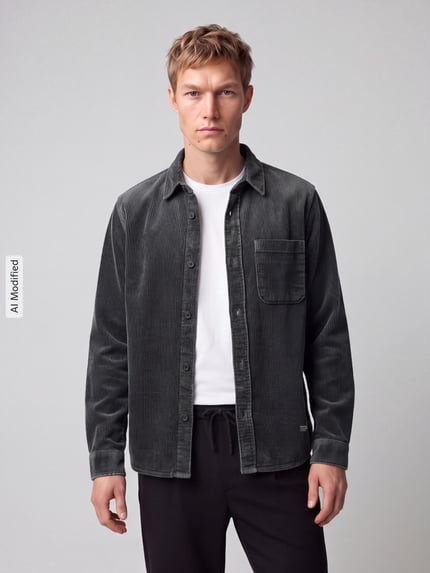 Marc O'Polo DENIM Regular Fit Hemdjacke mit Brusttasche Graphit 4
