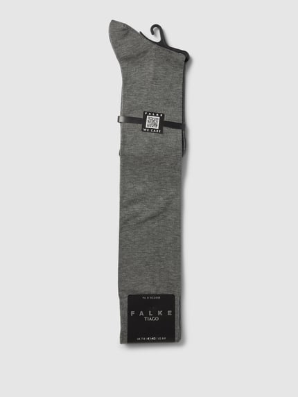 FALKE Kniestrümpfe mit Logo-Stitching Modell 'Tiago' Mittelgrau Melange 3