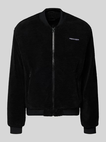 PEGADOR Bomberjack van teddybont met labelstitching Zwart - 2