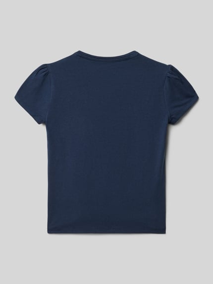 Meisje draagt Regular Fit T-shirt met siergarnering van guess, katoenmix, logoprint, ronde hals, ruglengte maat 116: 41 cm, rugaanzicht, całoposterior