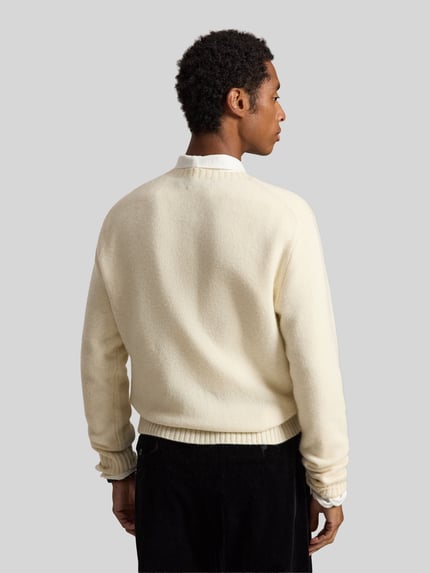 Polo Ralph Lauren Pullover aus Wolle Kaschmir mit Bärenmotiv Offwhite 5