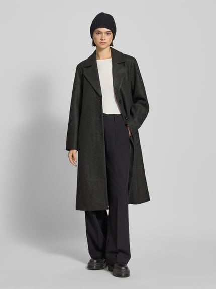 ONLY Oversized lange jas met reverskraag, model 'LISA LIFE' Antraciet gemêleerd - 1
