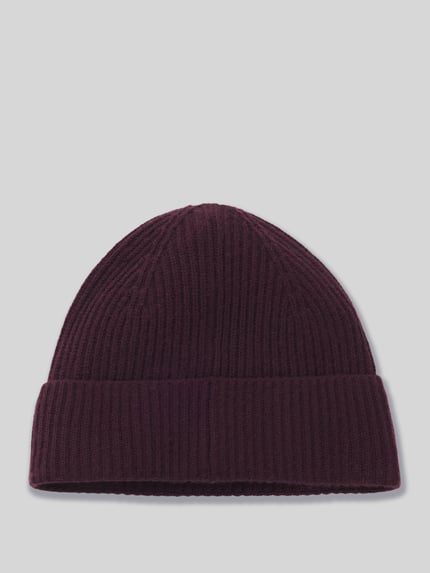 BOSS Czapka beanie z mieszanka wełny i kaszmiru model 'LEAH' Bordowy 3