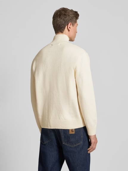JACK & JONES Półgolfowy sweter z prążkowanymi wykończeniami Model „NORREBRO” Złamany biały 5