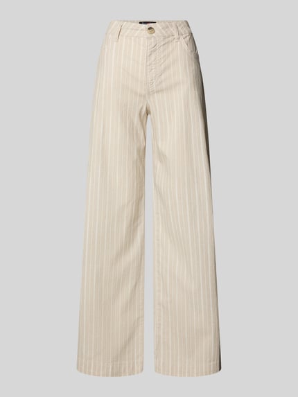 Buena Vista Wide Leg Hose aus Baumwoll-Mix mit Leinen-Anteil Beige 2