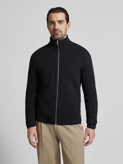 Lindbergh Cardigan mit Stehkragen und Reißverschluss Black 4