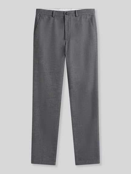 Tommy Hilfiger Slim Fit Gerade Hose aus Baumwoll-Mix mit Viskose-Anteil Modell 'DENTON' Hellgrau 2