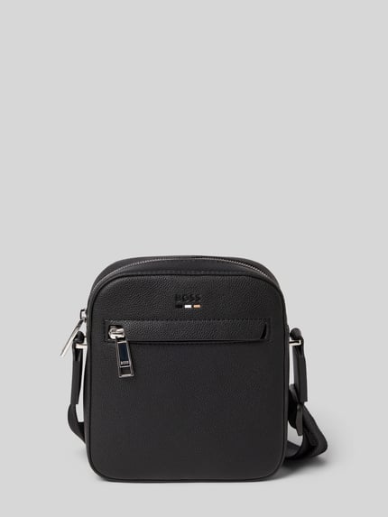 BOSS Torba na długim pasku z detalem z logo model ‘Ray’ Czarny 2