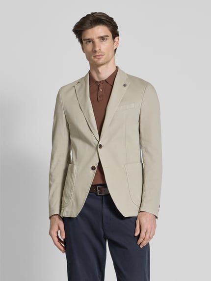JOOP! COLLECTION Marynarka na 2 guziki męska JOOP! Collection;Mieszanka bawełny z dodatkiem lyocellu;Krój slim fit;Model ‘Hoverest’;Kołnierz z połami;Wpuszczane kieszenie;Długość tyłu w rozmiarze 50: 72 cm;Szerokość ramion w rozmiarze 50: 41 cm;Długość rękawa w rozmiarze 50: 66 cm Beżowy 4