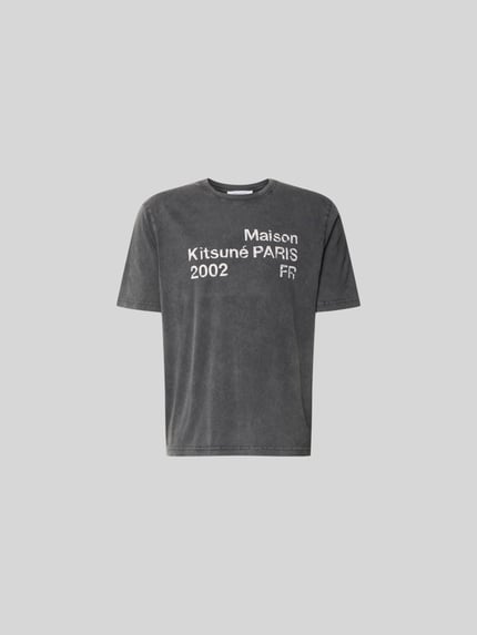 Produktfoto, Relaxed Fit T-Shirt mit Logo-Print von MAISON KITSUNÉ, grafitowy, bawełna, krój relaxed fit, nadruk z logo, okrągły dekolt, krótki rękaw, długość tyłu w rozmiarze M: 69 cm