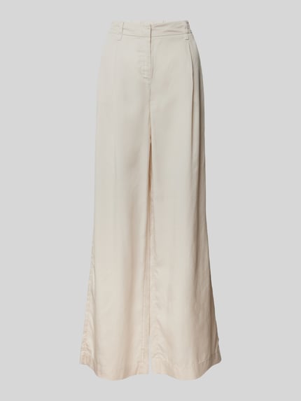 COMMA Wide leg stoffen broek met bandplooien Zand - 2