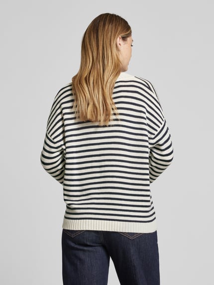 0039 Italy Oversized gebreide pullover met ronde hals, model 'AMADEA' Offwhite - 5