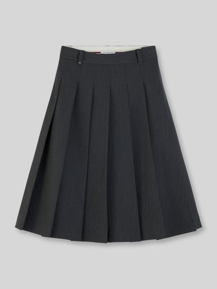 Tommy Hilfiger Regular Fit Midi-Rock aus Baumwoll-Mix Dunkelgrau 2