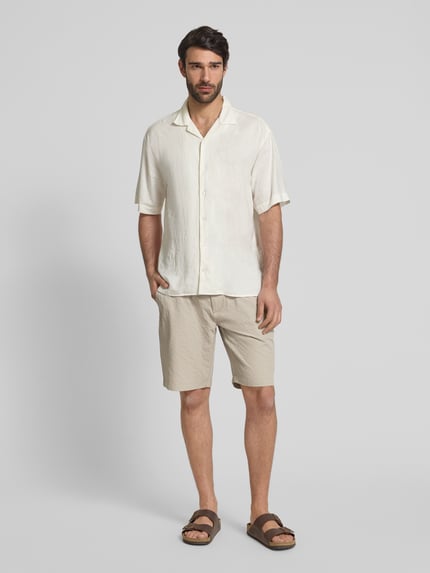 MCNEAL Regular Fit Shorts mit Strukturmuster Ecru 1