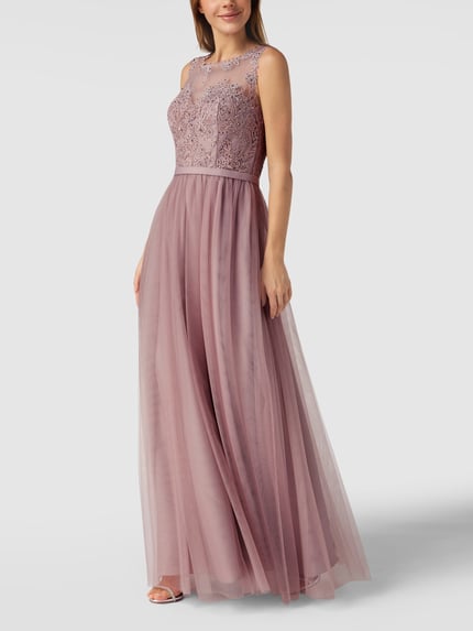 Mascara Abendkleid mit Ziersteinbesatz Mauve 4