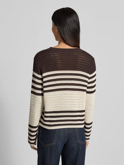 Brax Sweter o kroju relaxed fit z czystej bawełny model 'LESLEY' Ciemnobrązowy 5