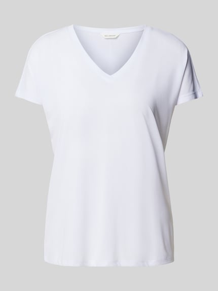 MSCH Copenhagen T-Shirt mit V-Ausschnitt Modell 'Fenya' Weiss 2