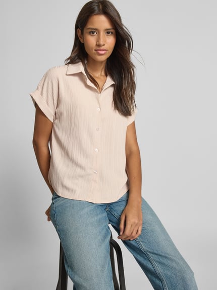 ZABAIONE Overhemdblouse met knoopsluiting Beige - 3