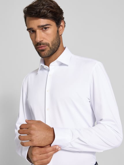 Jake*s Super Slim Business-Hemd mit Kentkragen Weiss 3